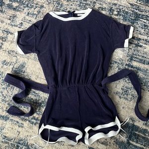 Zara Navy Blue terry cloth romper